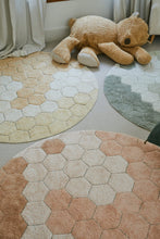 Alfombra lavable redonda honeycomb golden