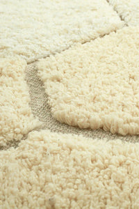 Alfombra lavable redonda honeycomb golden