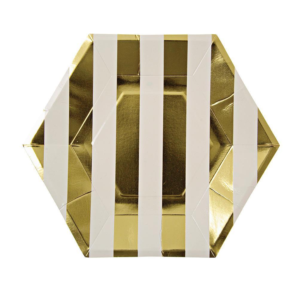 Gold Stripe Plates (large)