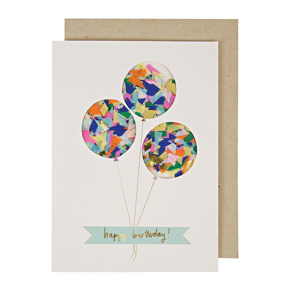 Balloons Confetti Shaker Greeting Card