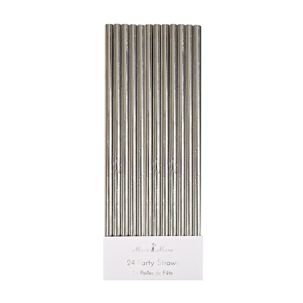 Silver Foil Party Straws