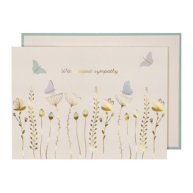 Sympathy Butterflies and Flowers Card