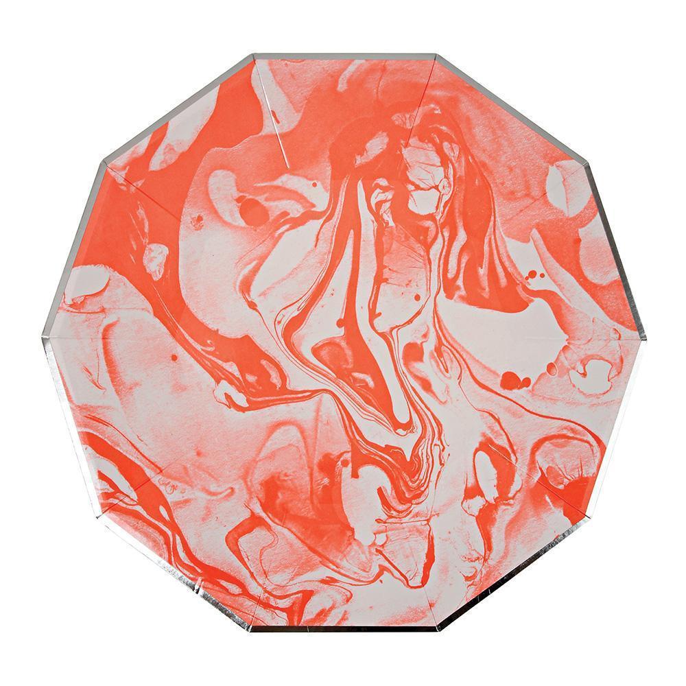 Neon Orange Marble Plates (large)