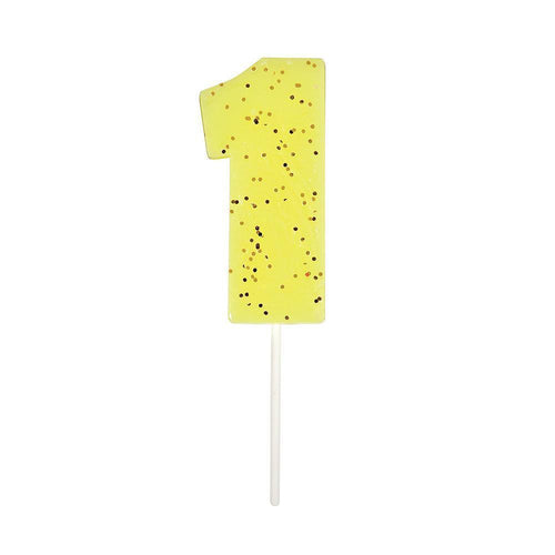Yellow Number 1 Candle