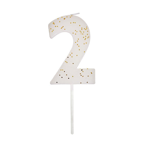 White Number 2 Candle