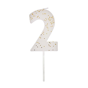 White Number 2 Candle