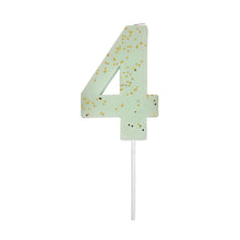 Mint Number 4 Candle