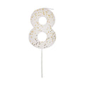 White Number 8 Candle