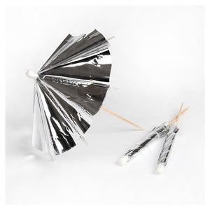 Silver Cocktail Umbrellas (longer stick)