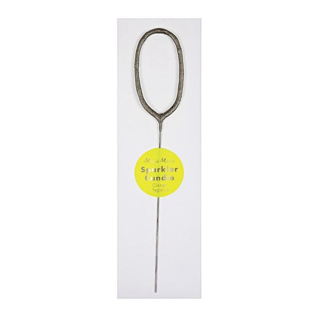 Silver Sparkler Number Candle
