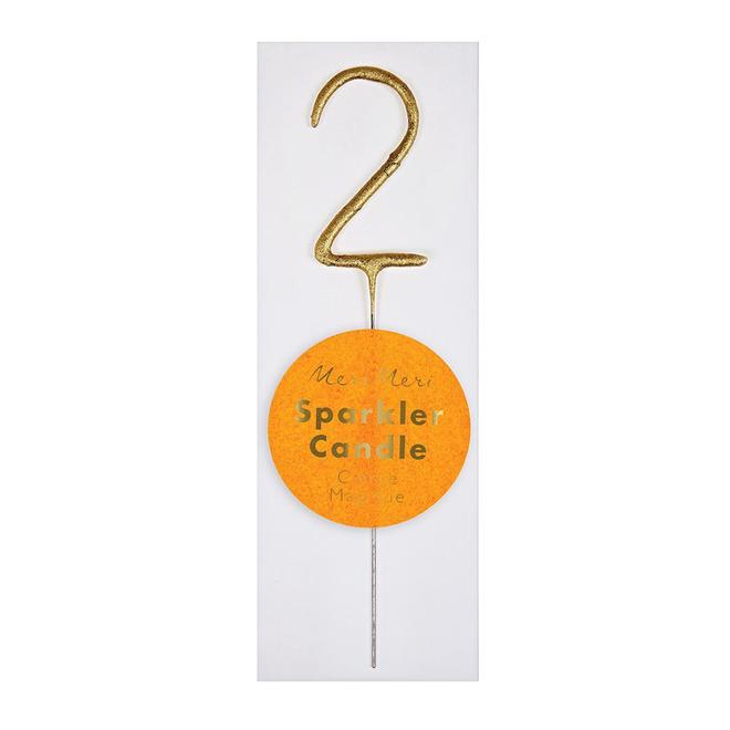 Gold Sparkler Number Mini Candle