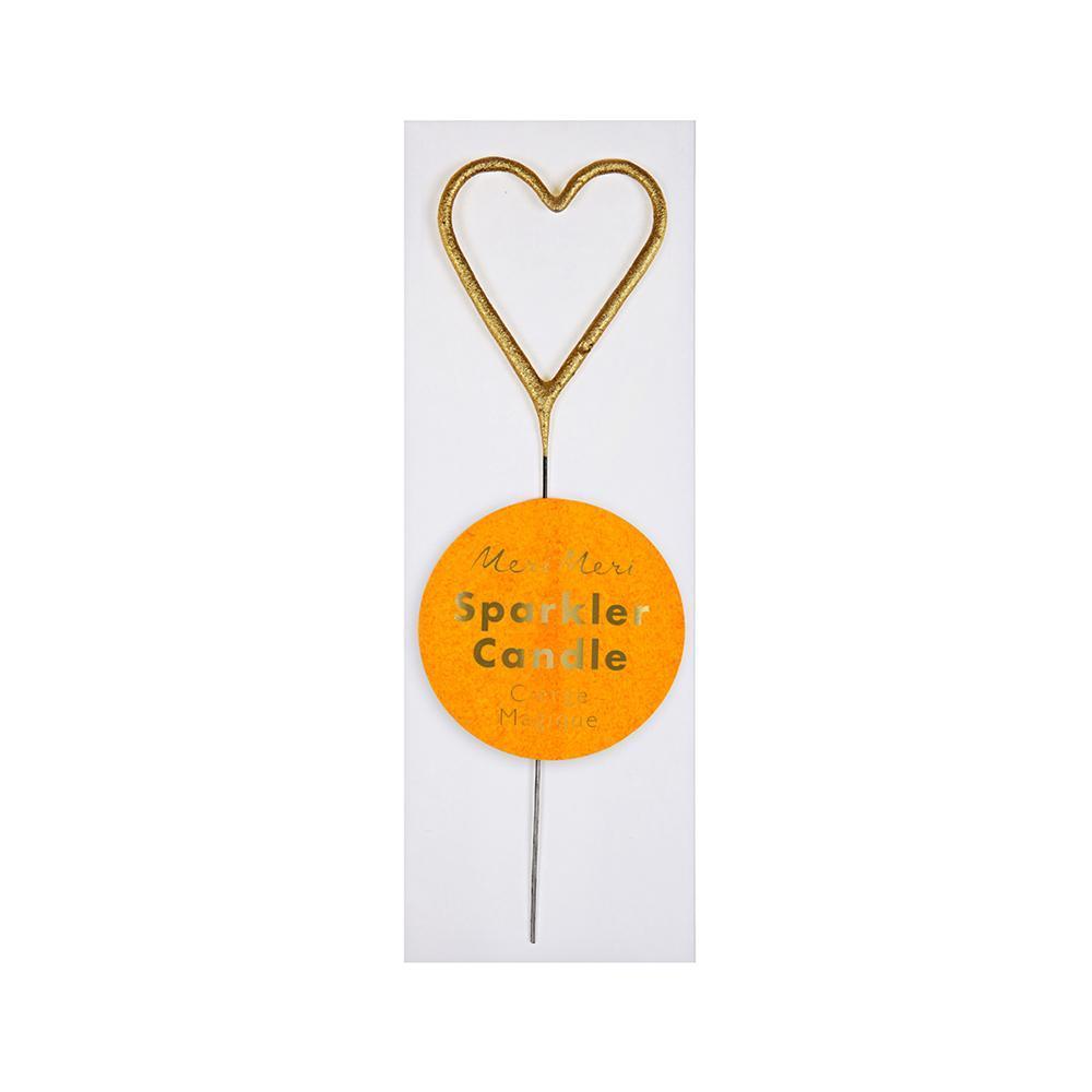 Gold Sparkler Heart Mini Candle