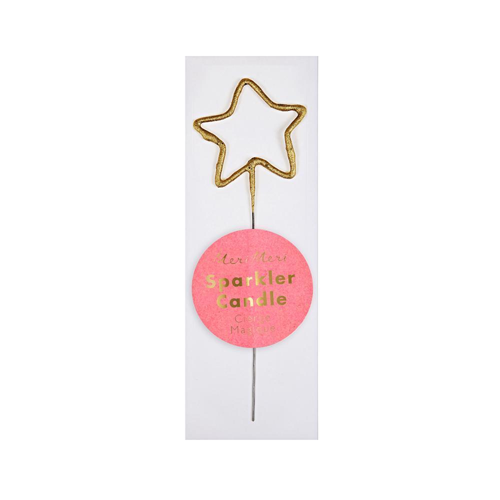 Gold Sparkler Star Mini Candle