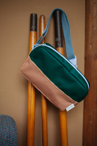 Fanny Pack Large:  Green Meadow + Cousin Clay