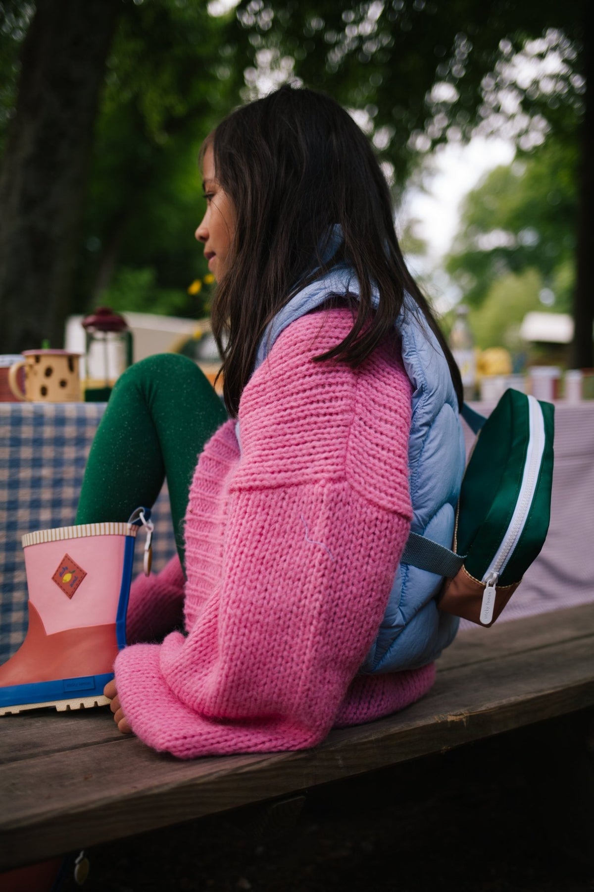 Fanny Pack Large:  Green Meadow + Cousin Clay
