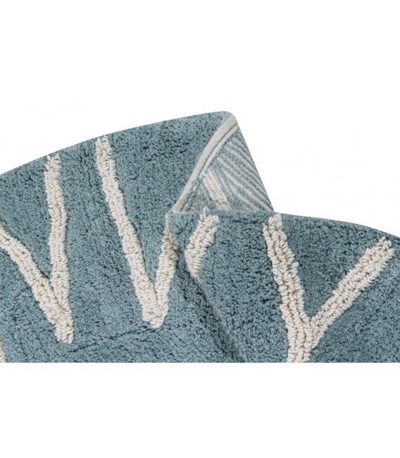 Alfombra Lavable Round ABC Vintage Blue-Natural