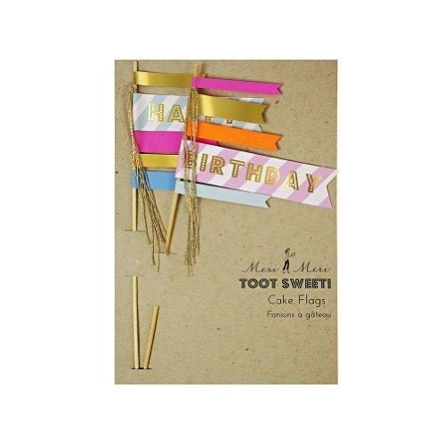 Birthday Flag Cake Toppers (set of 2)