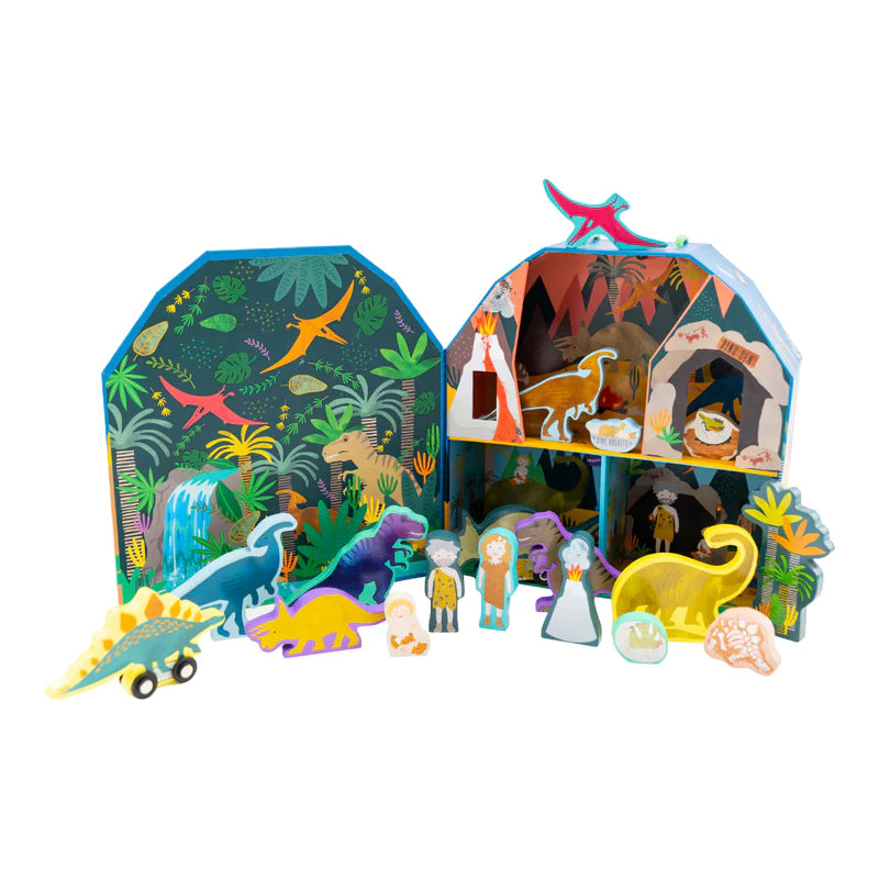 Playbox with Wooden Pieces- Dinosaur