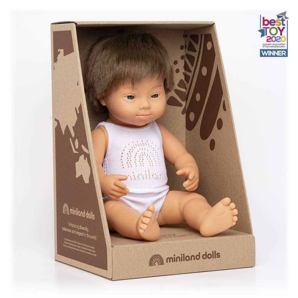 Muñeco Caucásico con Síndrome de Down 38 cm