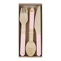 Pink Wooden Cutlery Set