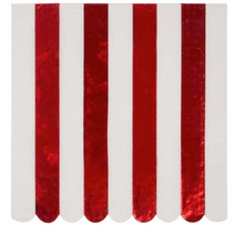 Shiny Red Stripe Large Napkins