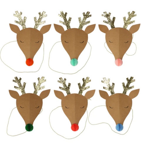 Reindeer Party Hats (x 6)