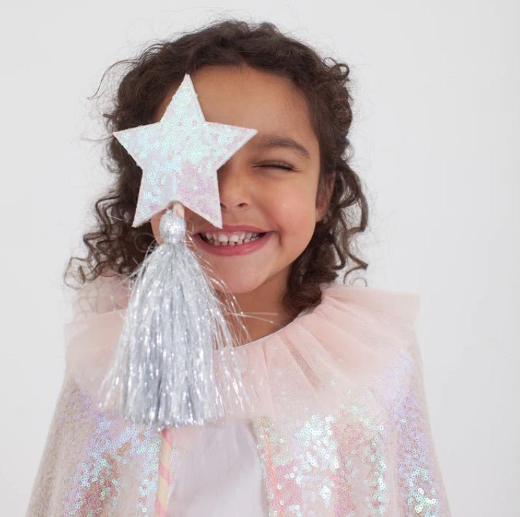 Iridescent Sequin Cape & Wand