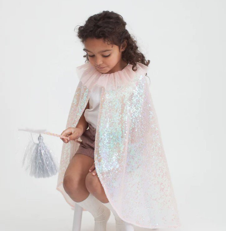 Iridescent Sequin Cape & Wand