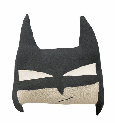 Knitted cushion Batboy
