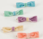Pastel Velvet Mini Bow Clips (x 10)