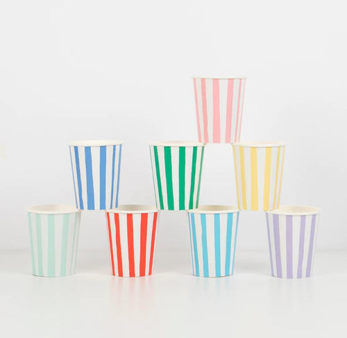 Mixed Stripe Cups (x 8)