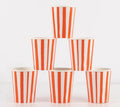 Red Stripe Cups (x 8)
