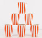 Red Stripe Cups (x 8)