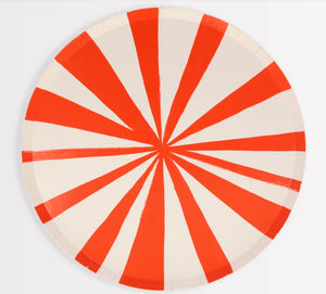 Red Stripe Side Plates (x 8)