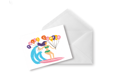 Tarjeta Cumple Surf