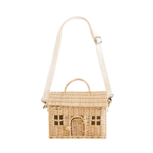 Rattan Casa Clutch - Straw