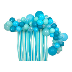 Multi Sized Balloons And Streamer Set-Blues