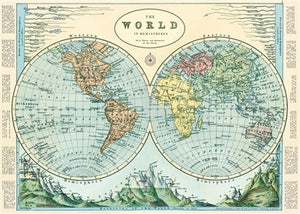 Hemisphere Map 2 Decorative Paper