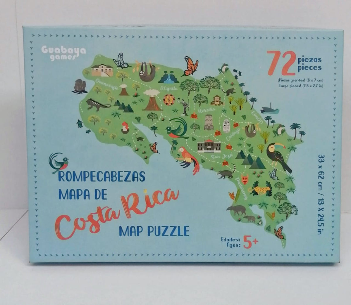 Rompecabezas Mapa de Costa Rica- Guabaya
