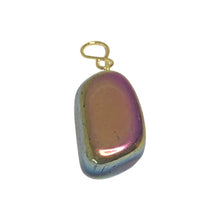 Peacock Titanium Anodized Magnet Stone With Gold Fitting