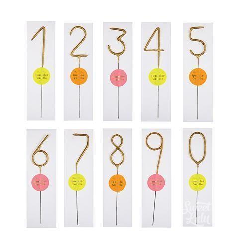 Gold Sparkler Number Candle