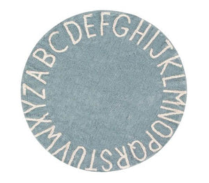 Alfombra Lavable Round ABC Vintage Blue-Natural