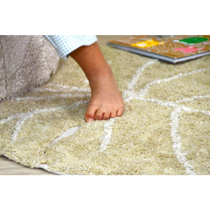 Alfombra Lavable Mini Monstera Olive