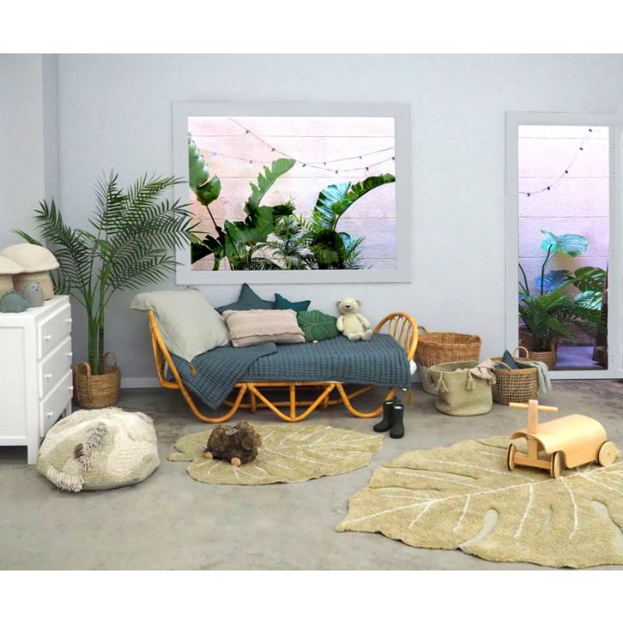 Alfombra Lavable Mini Monstera Olive
