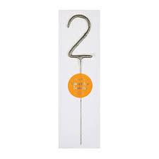Silver Sparkler Number Candle