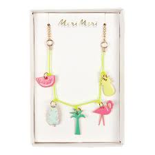 Tropical Enamel Charm Necklace