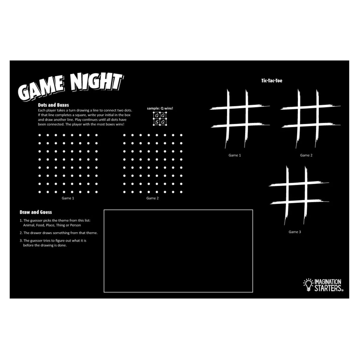 Chalkboard Game Night Placemat