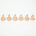 6 Conos en madera natural