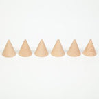6 Conos en madera natural