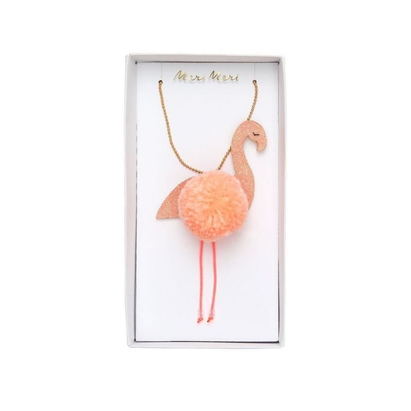 Flamingo Pompom Necklace